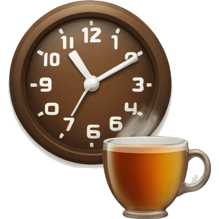 Clock with a cup of tea emoji