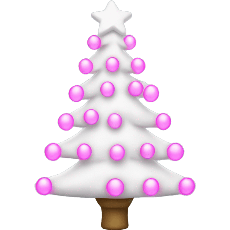 White christmas tree with pink lights emoji