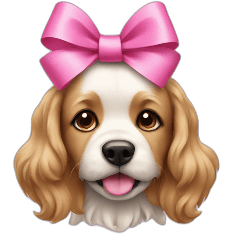 Dog with a pink bow  emoji