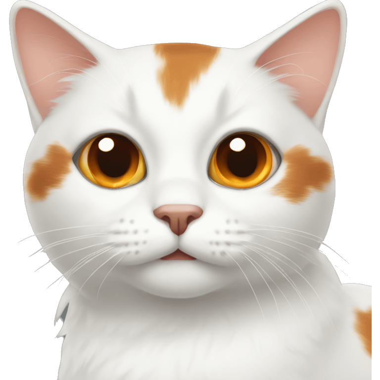 White cat with orange and brown patches emoji