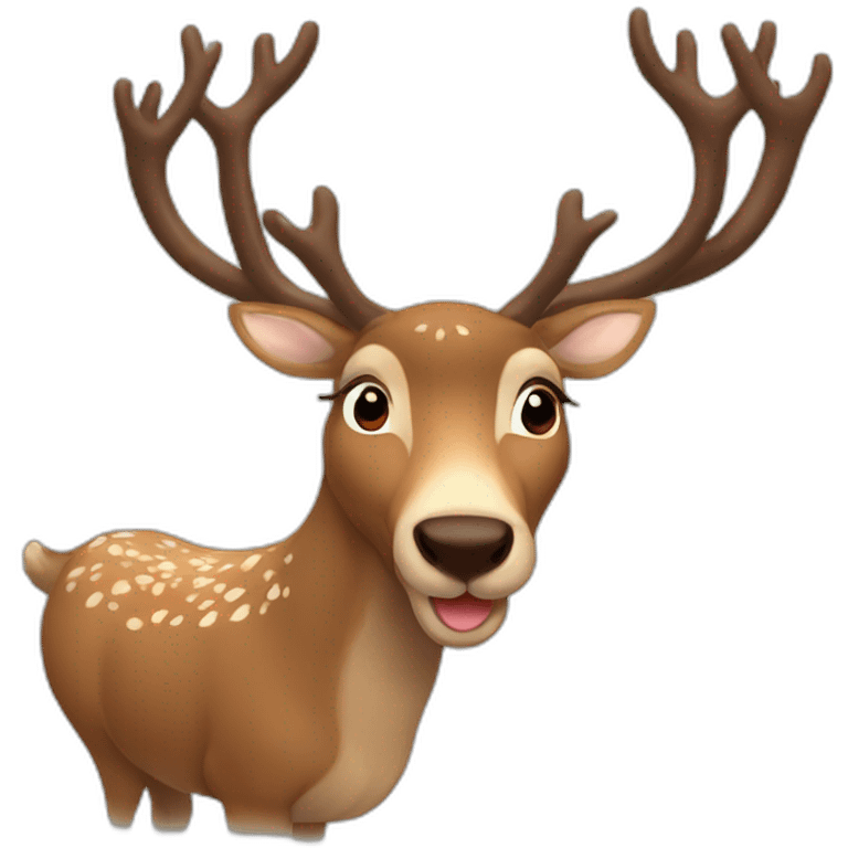 reindeer enamorao emoji