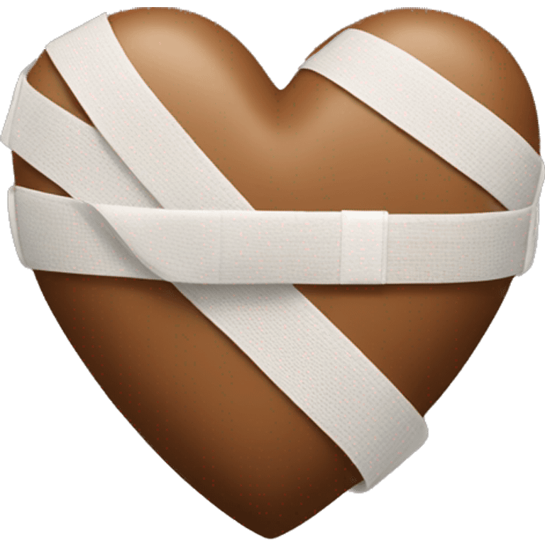 brown heart with bandage emoji