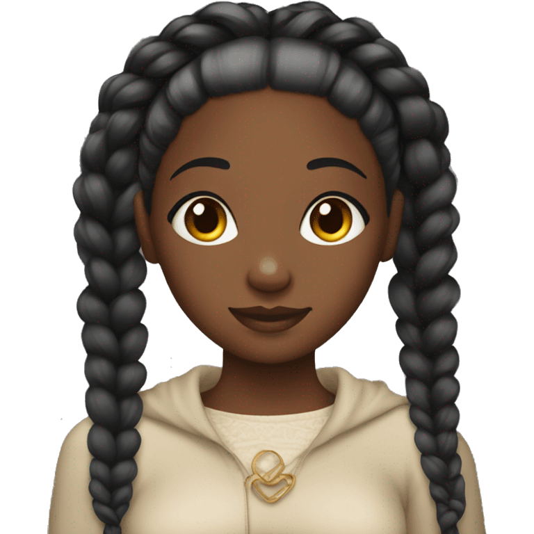 Black girl with goddess braids emoji