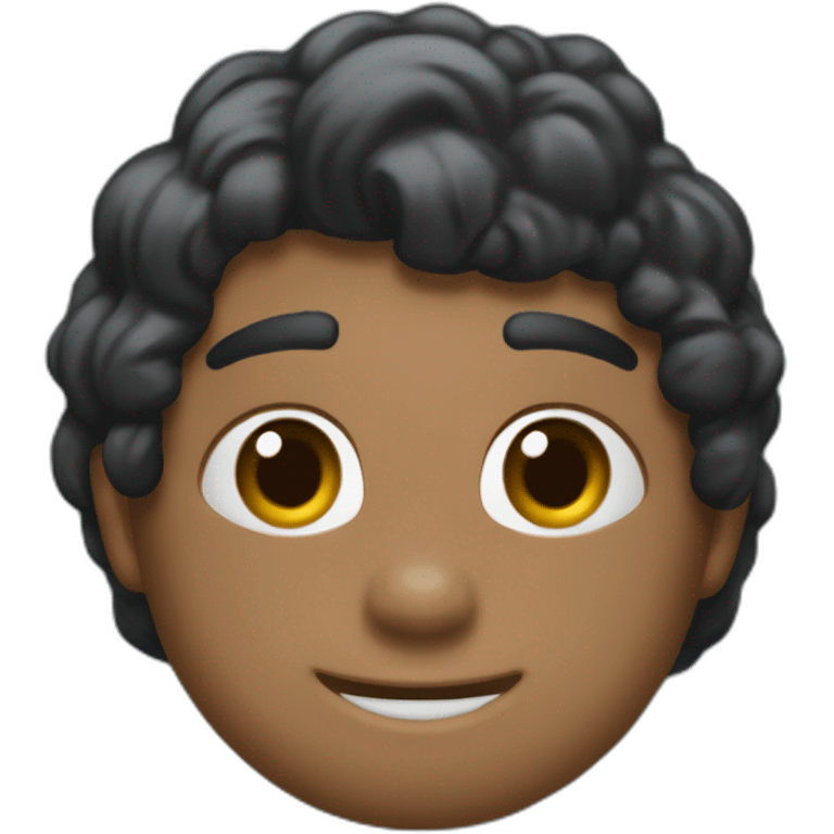 Quiero un emojis que tenga pelo negro con mechas azules y una venda negra y unos cachos negros y una sonrisa brava  emoji