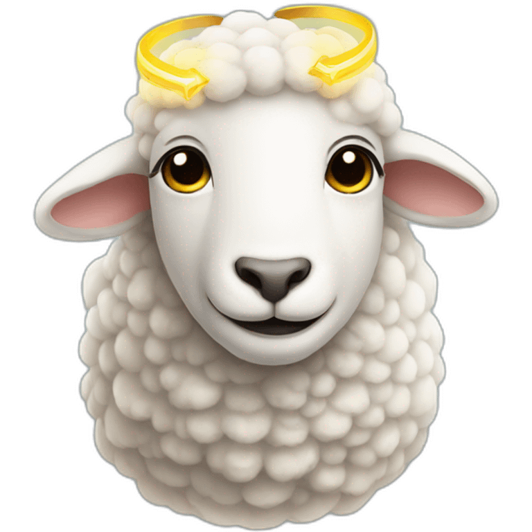 Sheep with an Angel halo  emoji