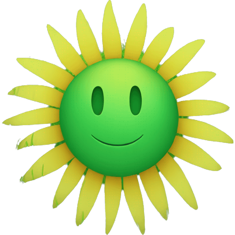 Green grass and yellow sun emoji