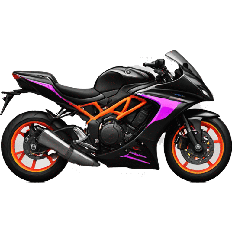 Supersport motorcycle in neon colors emoji