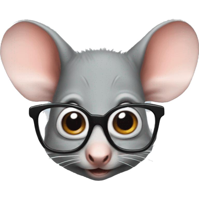 Elephant Shrew with glasses emoji