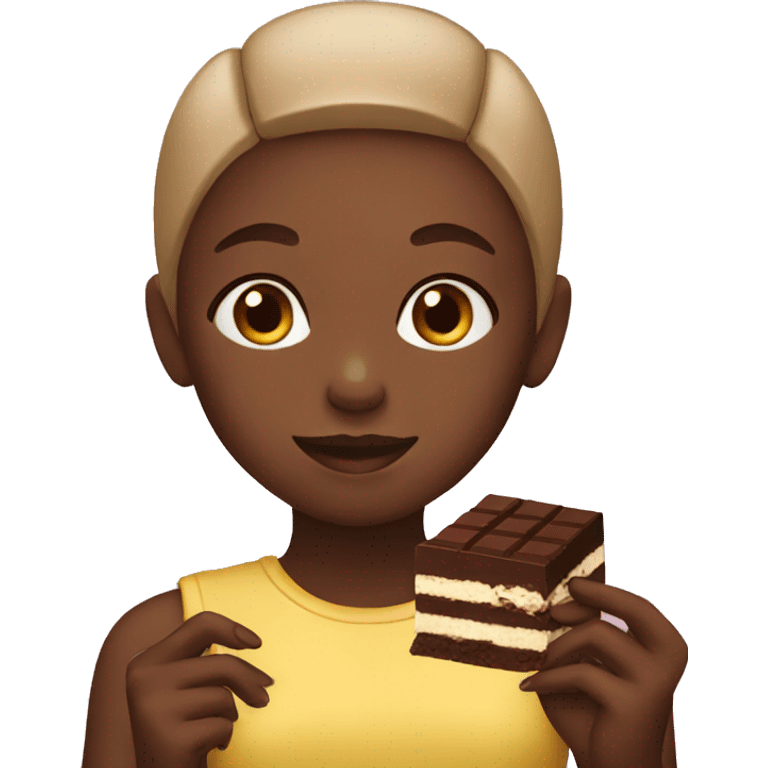 Girl eating chocolate  emoji