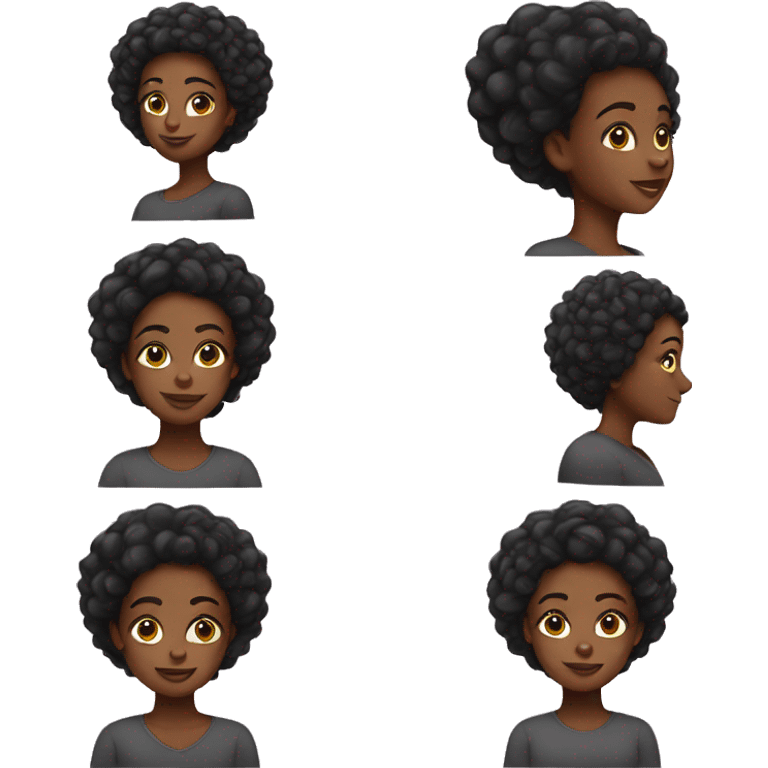 black girl with a puff and edges emoji