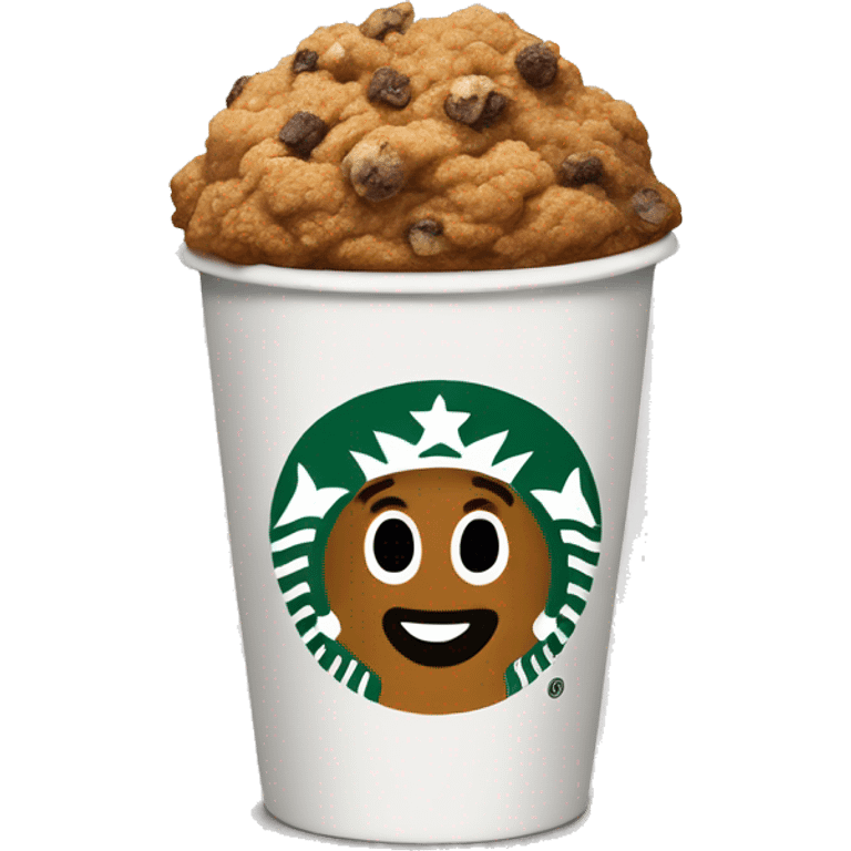 Starbucks cup with cookie crumble  emoji