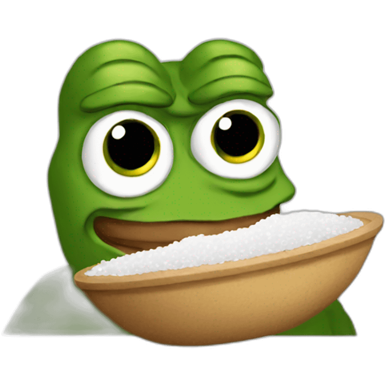 Pepe with salt emoji