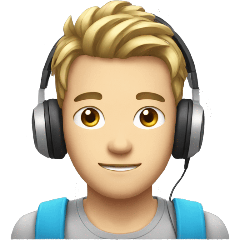 a streamer boy with gamer headphones emoji