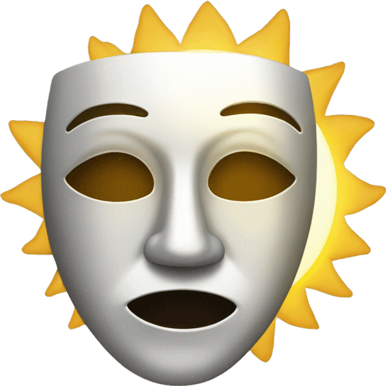 Theater mask with sun in the background  emoji