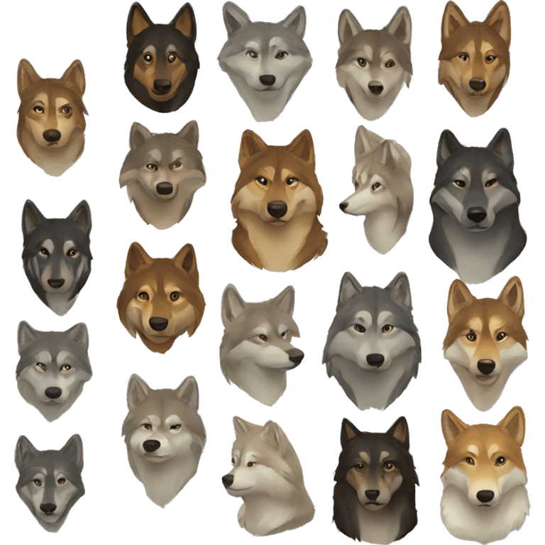 humans and wolves emoji