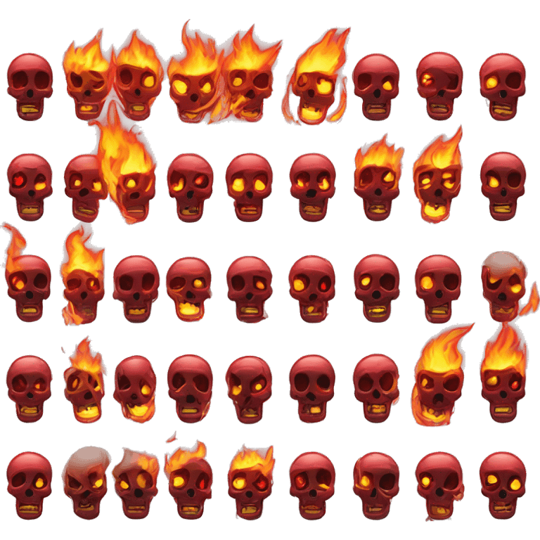 Creat one skull neon and X eye red hounrd fire  emoji