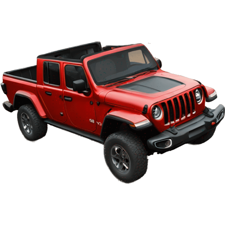 Red Jeep Gladiator no doors  emoji