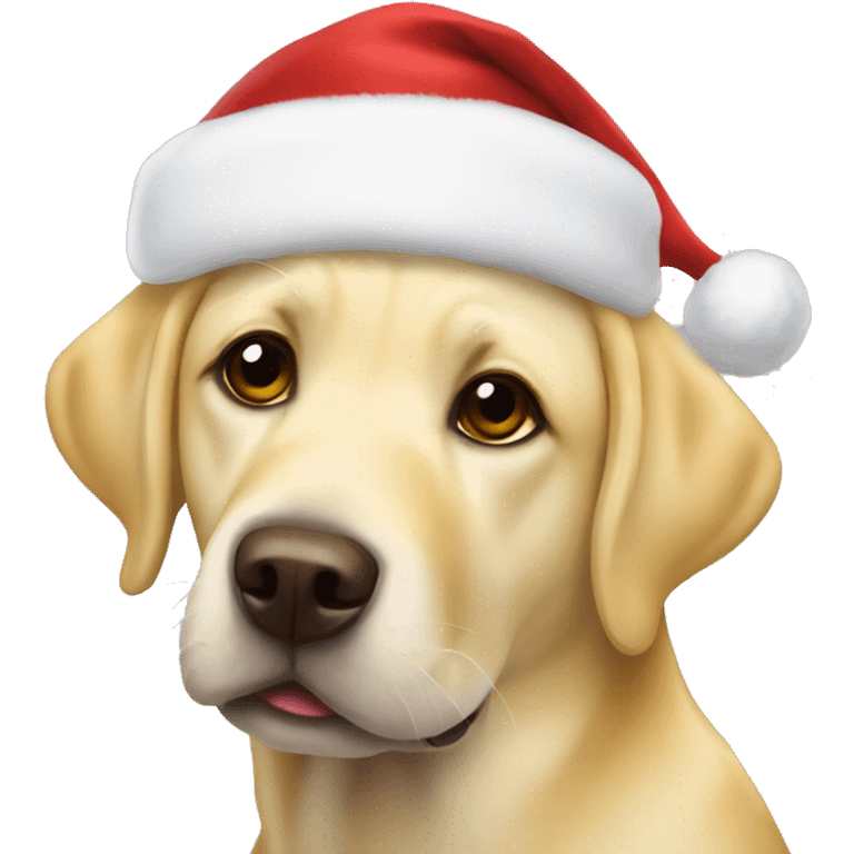 Yellow lab with Santa hat emoji