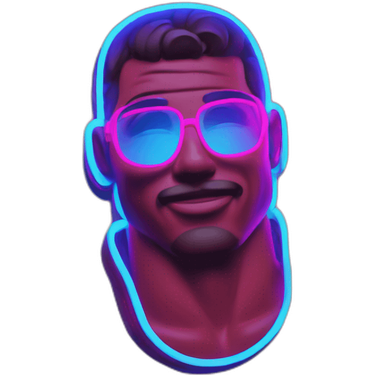 Juicy booty neon sign style man emoji