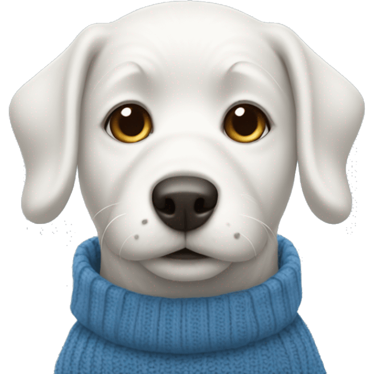 white dog in a blue sweater emoji