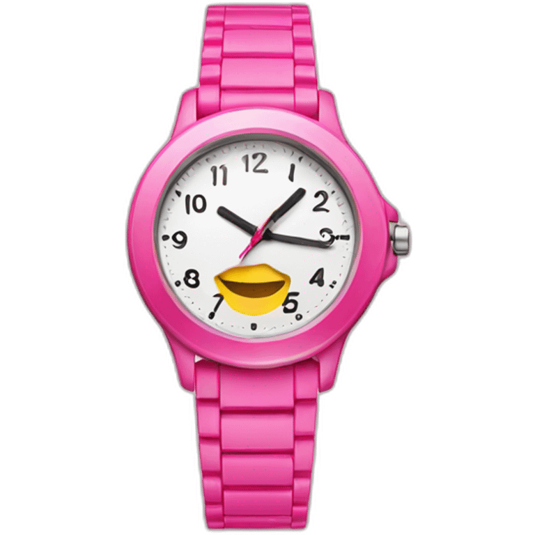 Reloj rosa emoji