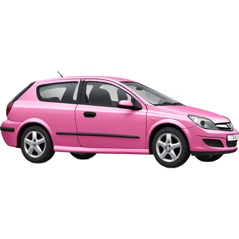 car opel astra g in pink  emoji