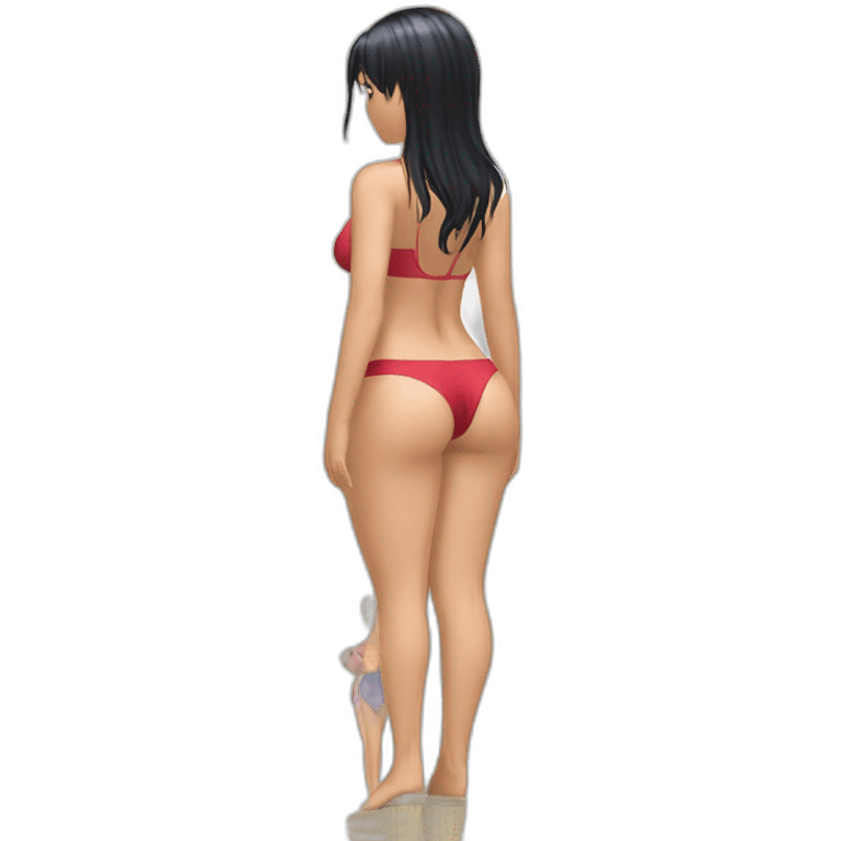 nico robin full body pawg micro swimsuit back focus emoji