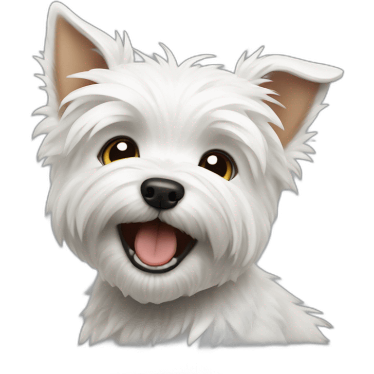 Westie puppy barking angrily  emoji