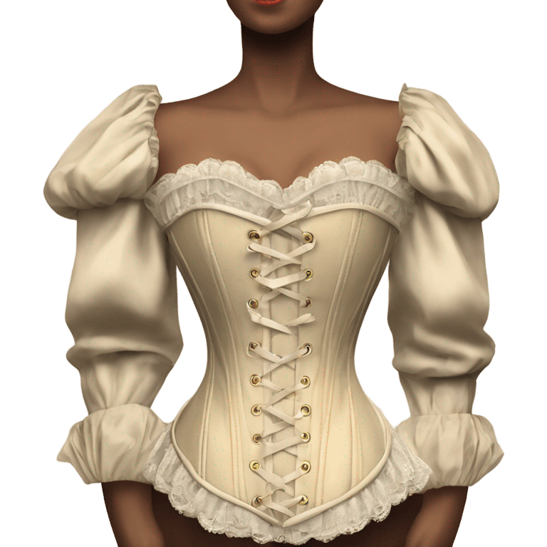 vintage rococo light beige corset with sleeves  emoji