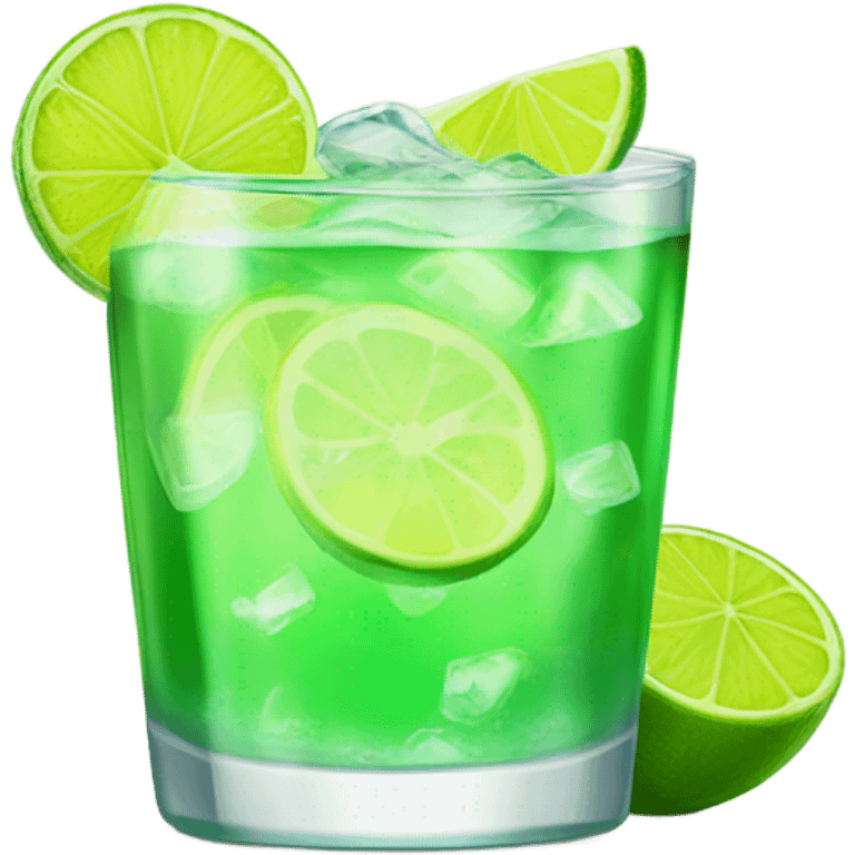 Tequila soda with a lime emoji