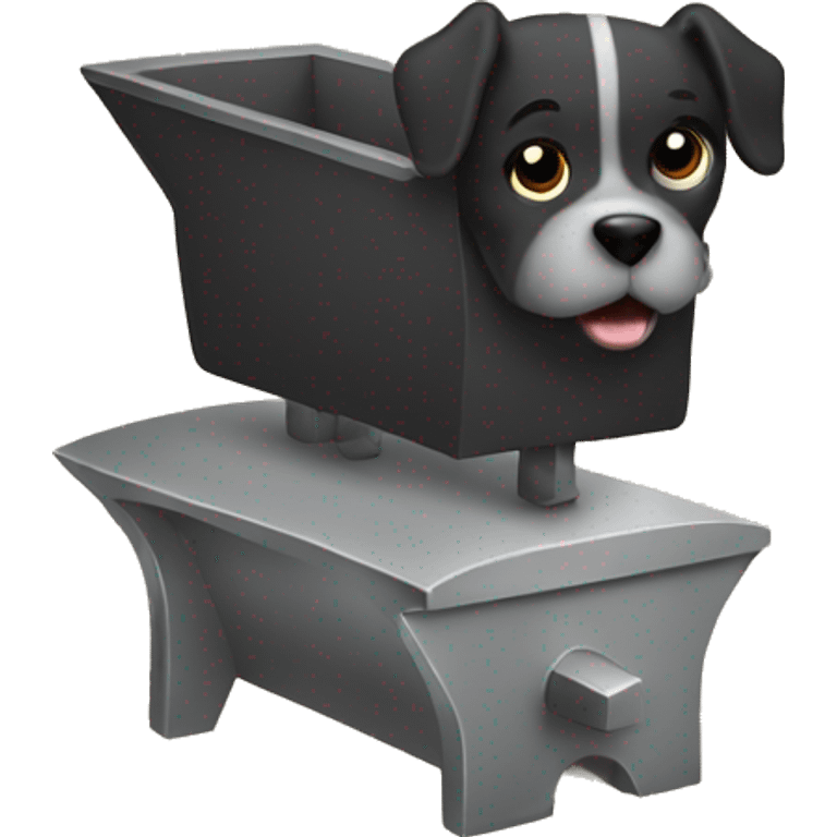 Anvil with dog jumping over emoji