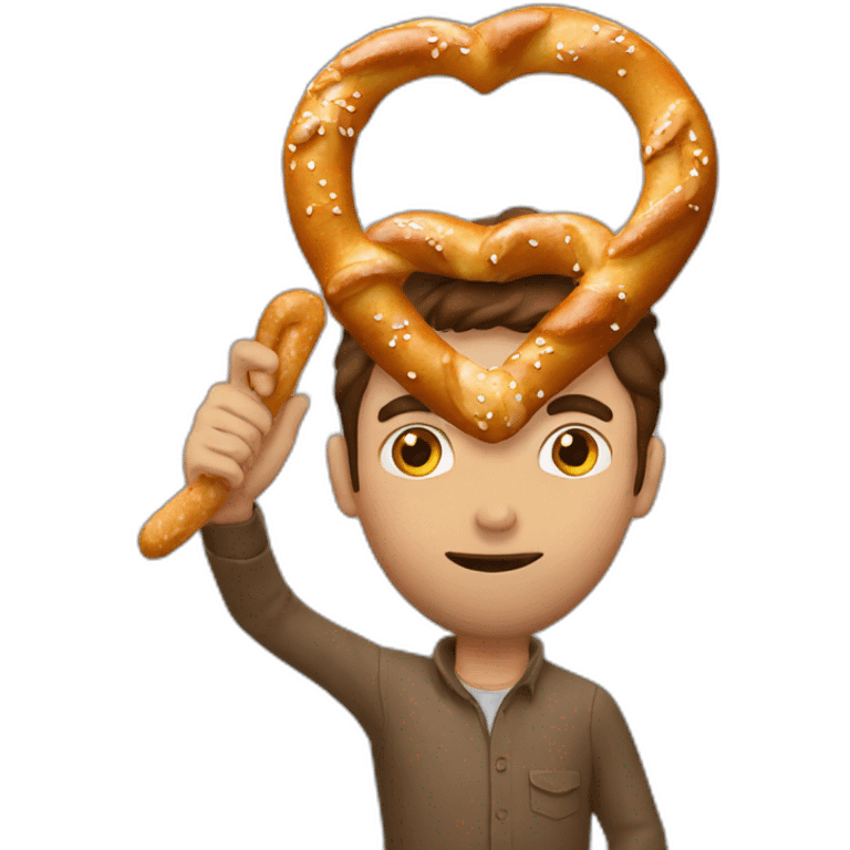 Guy holding a pretzel  emoji