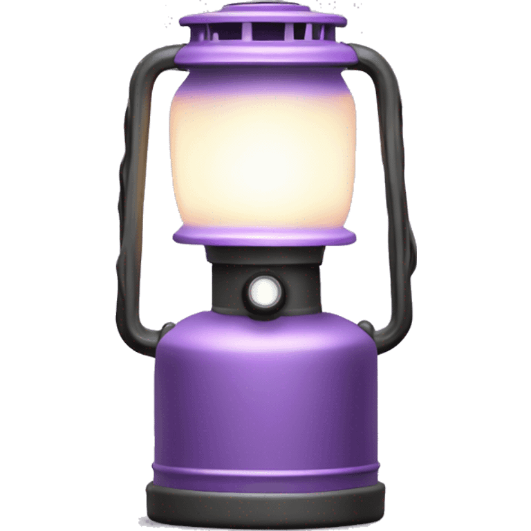 Realistic camping pastel purple lit camping lantern lisolated. emoji