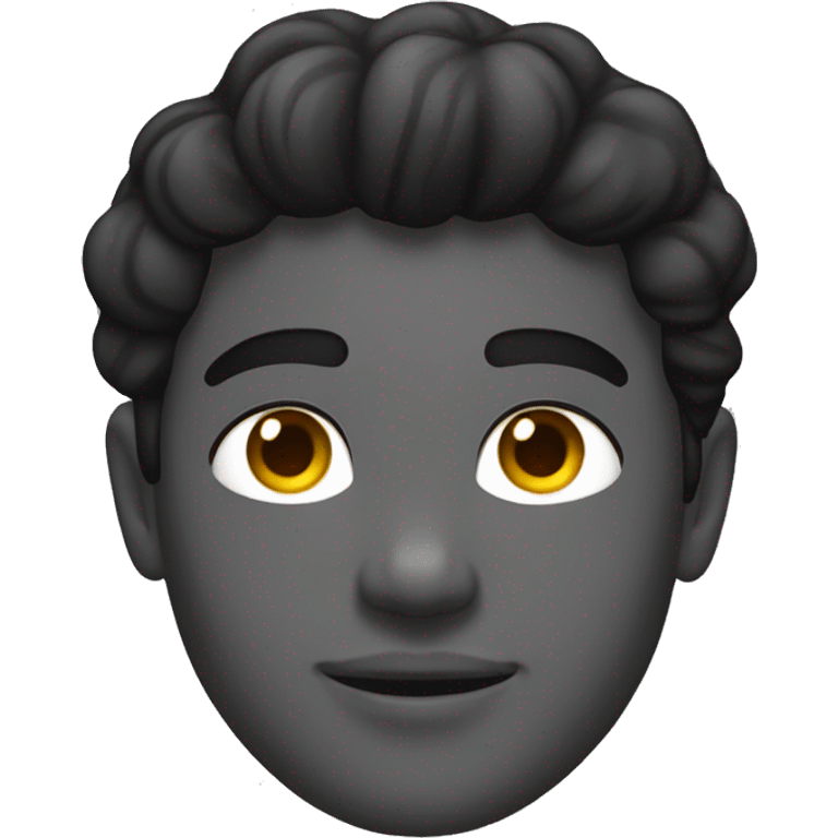 un joven de 18 años con pelo negro, rostro estilo cuadraro y guapo emoji