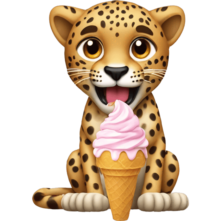 cheetah eating ice cream emoji