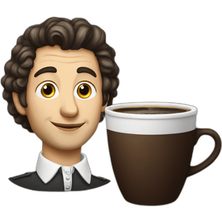 pushkin with a cup of coffee emoji