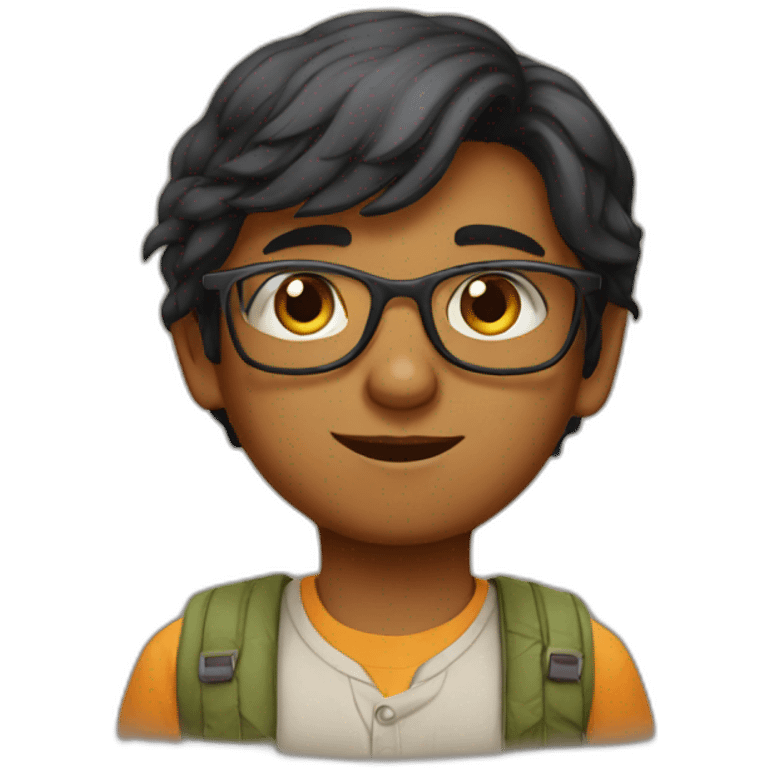 Nerdy indian kid emoji