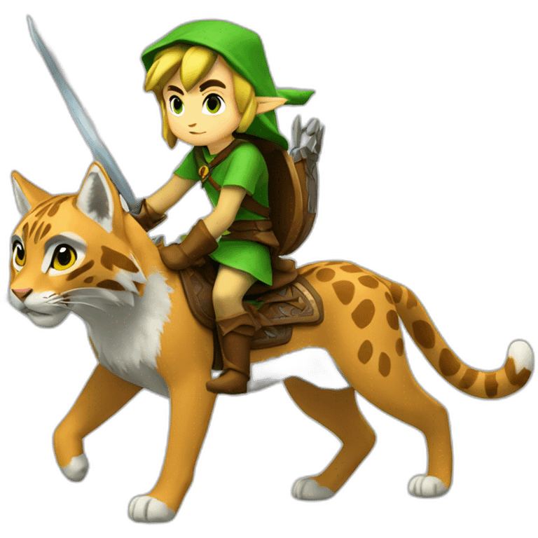 link from zelda riding a lynx emoji