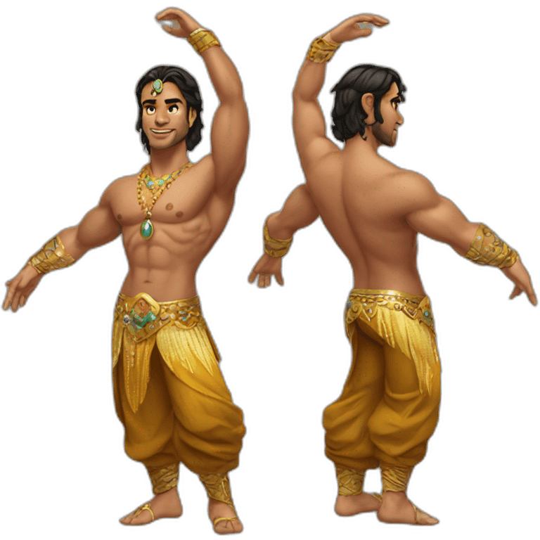 Male belly dancer macho emoji