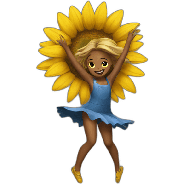 sunflower girl dancing emoji