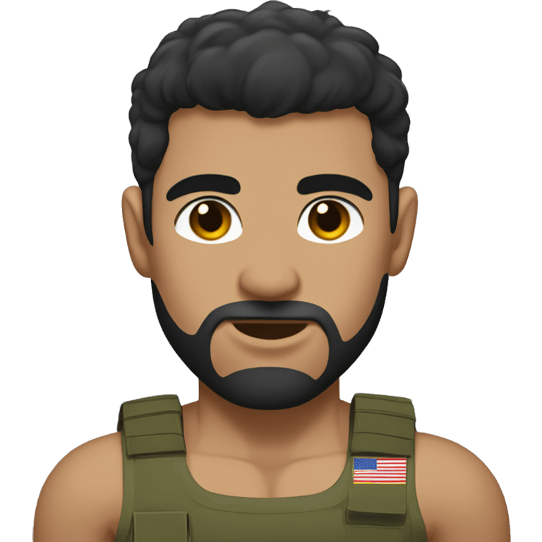 Caucasian, black hair, hairy body, Bodybuilder, high and tight military haircut, wearing undies emoji