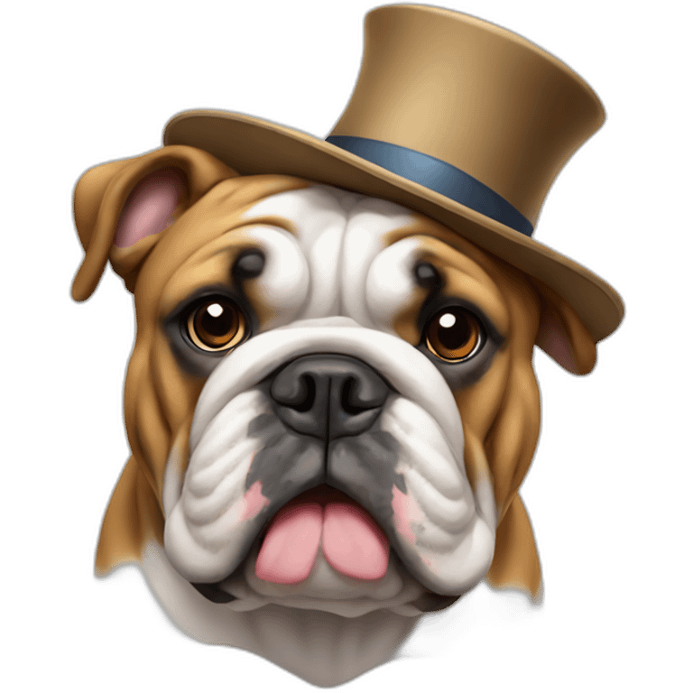 english bulldog wearing a hat emoji