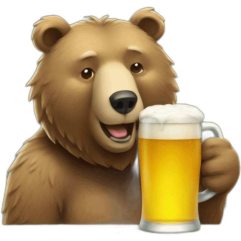 bear drinking a beer emoji