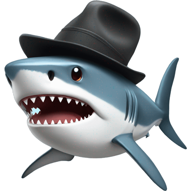 Shark in a hat  emoji