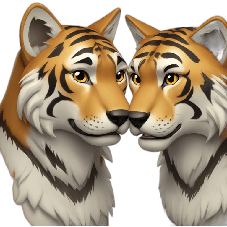 Loup et tigre mélanger emoji