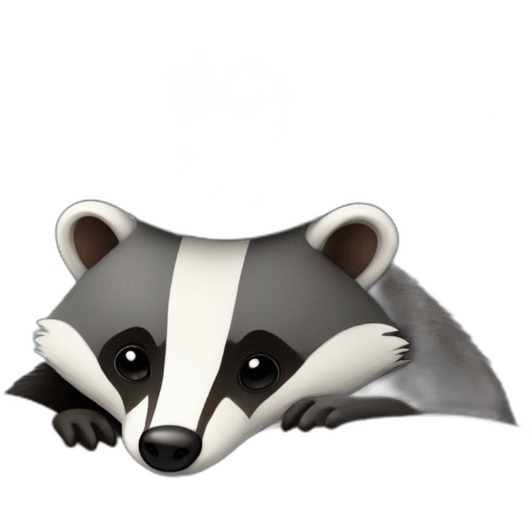 Badger with a nightcap on in a bed with sky full of stars emoji