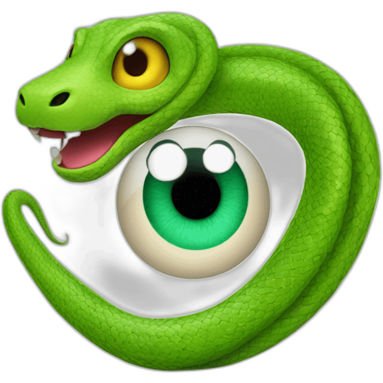 Un serpent avec des yeux tout mignon emoji