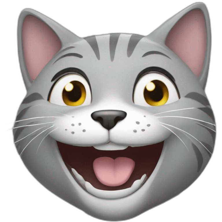 laughing grey cat emoji