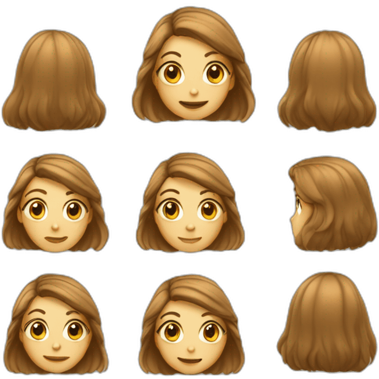 Fille avec cheveux de toute les couleur emoji