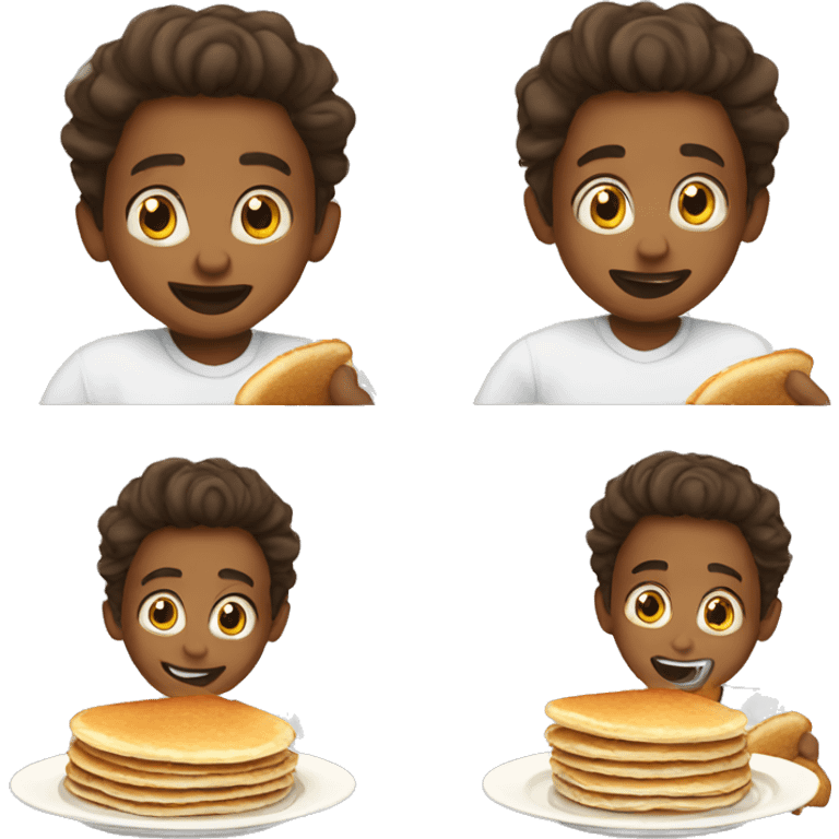 Boy flipping Pancakes emoji